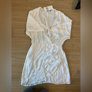 Zara white silk dress